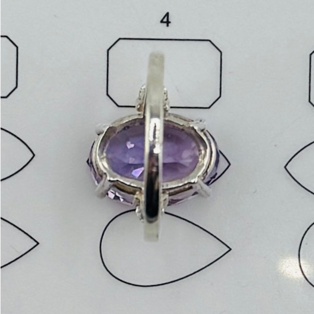 Gorgeous Oval Cut 4 CT Genuine Amethyst Size 6-1/2 .925 - Picture 13 of 17